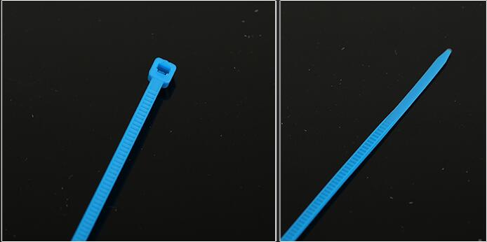 100 stk / farverig standard selvlåsende reb plast nylon kabelbindere wire lynlås selvlåsende plast wire lynlåse: Blå