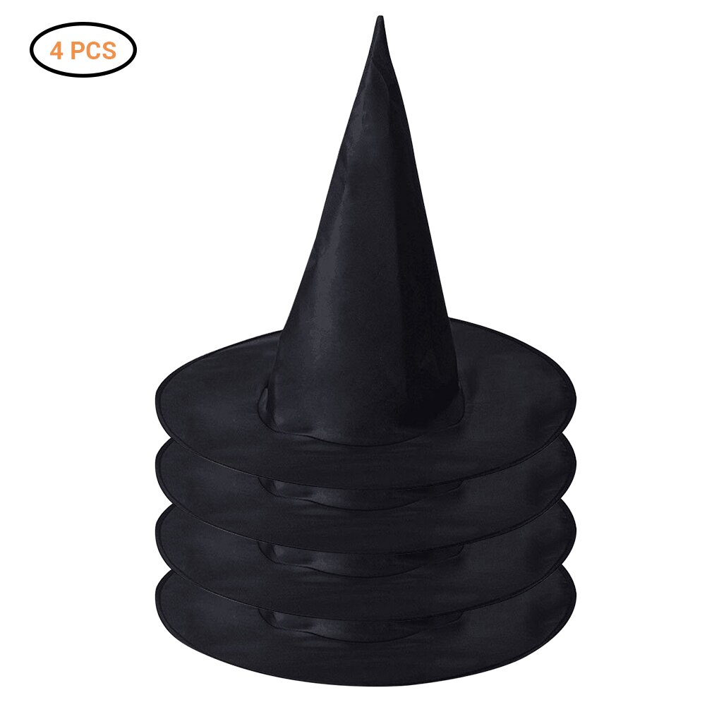 Zwarte Heks Hoeden Wizard Top Hat Party Cap Cosplay Fancy Dress Halloween Maskerade Verjaardag Hoofd Slijtage
