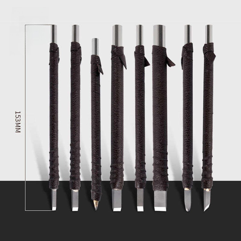 8/10Pcs Tungsten Steel Stone Carving Hand Tools Set Stone Carving Chisel Set Woodworking Carving Hand Tool Set