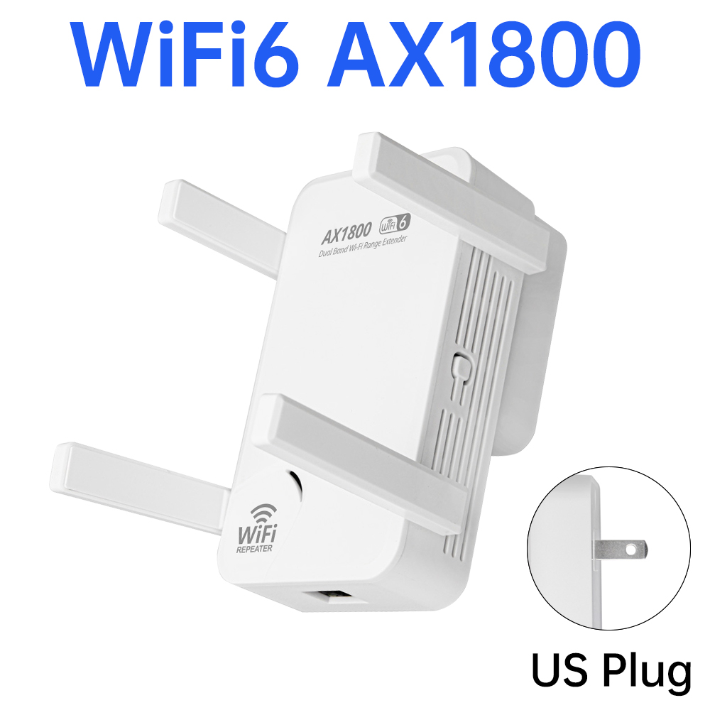 FENVI WiFi 6 AX1800 Gigabit Repetidor Dual Band 2.4G/5Ghz Amplificador de sinal 1800M Gigabit Repetidor sem fio para cobertura de rede: PLUGUE DOS EUA