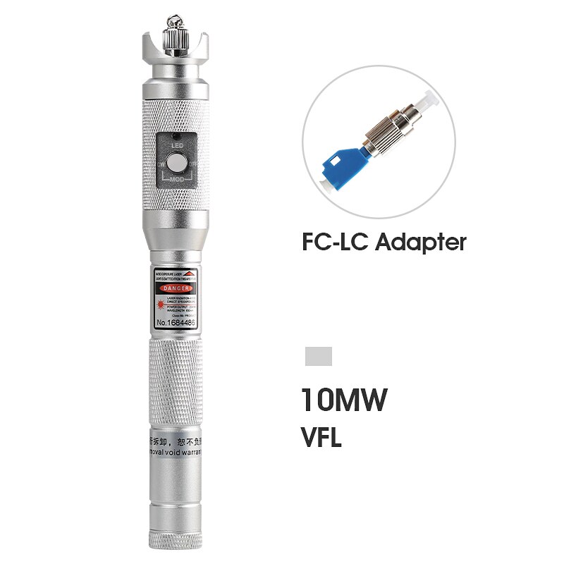 Pluma de fibra óptica tipo bolígrafo, localizador de fallos visuales de AUA-2S-30MW/20MW/10MW, fuente de luz roja, pluma de prueba de fibra de 10-30 km,: 10MW with FC-LC