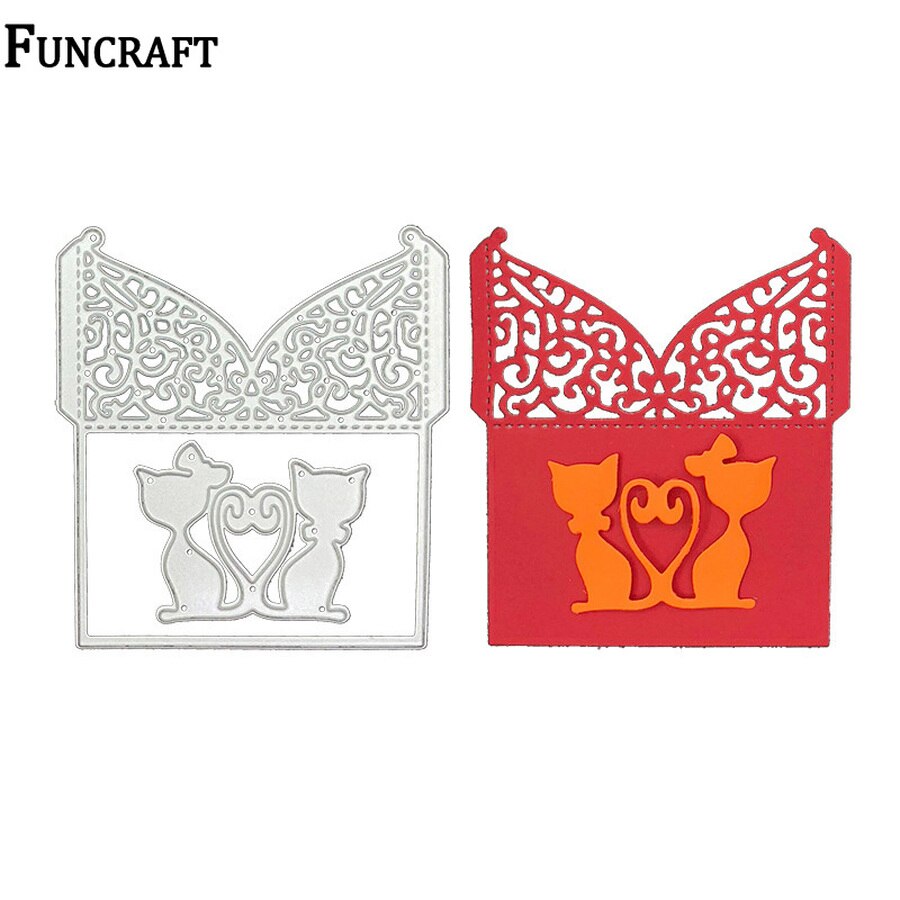 2 metalen snijmallen met hartjes en bloemenrand van love cats, kscraft-snijmallen voor scrapbooking, kaarten maken, valentijnsdag-snijmallen