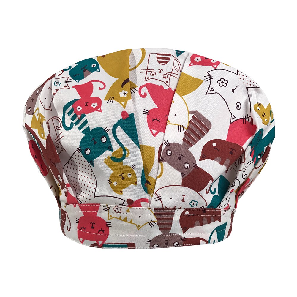 Verpleegkundige Caps Kleine Bloemen Pring Hoeden Verstelbare Lange Haar Scrub Cap Schoonheidssalon Verpleging Cap Laboratorium Pet Shop Scrub hoeden: hat 32014