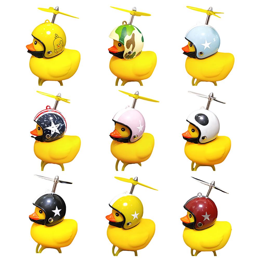 Petit canard jaune forme corne enfants adulte vélo lumière en caoutchouc canard jouet vélo cloche vélo décoration ornement