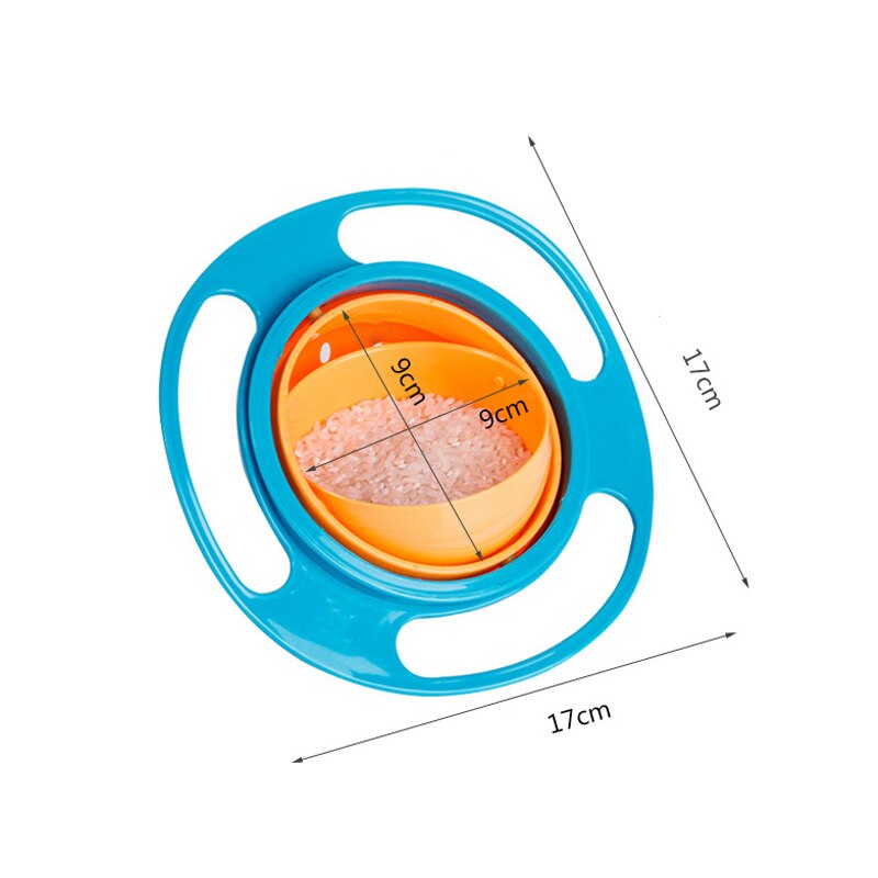 360 Roterende Baby Food Grade Plastic UFO Gyro Stijl Kom Ronde Lekvrij Anti-dumping Overloop Kinderen Voeden Fruit Draaitafel
