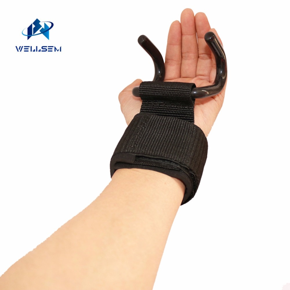 Correas de acero para levantamiento de pesas, agarres fuertes para entrenamiento de fuerza, gimnasio, Fitness, negro, soporte para muñeca