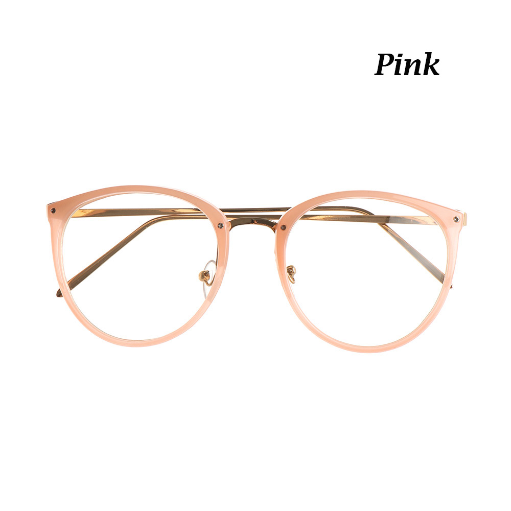 Myopia Optical Glasses Eyeglasses Frames Women Trend Metal Spectacles Clear Lenses Men Glasses Frame Vision Care Eyewear: pink