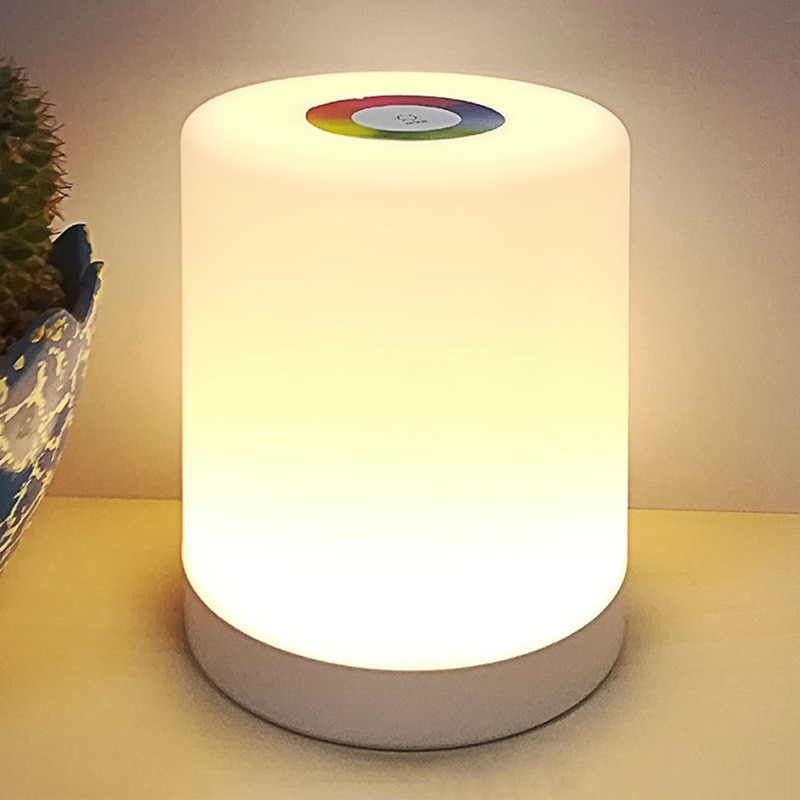 Fem mode bærbar natlampe sengelamper berøringslamper led rgb usb lysdæmper bordlampe til læsning camping telt soveværelse fodring baby