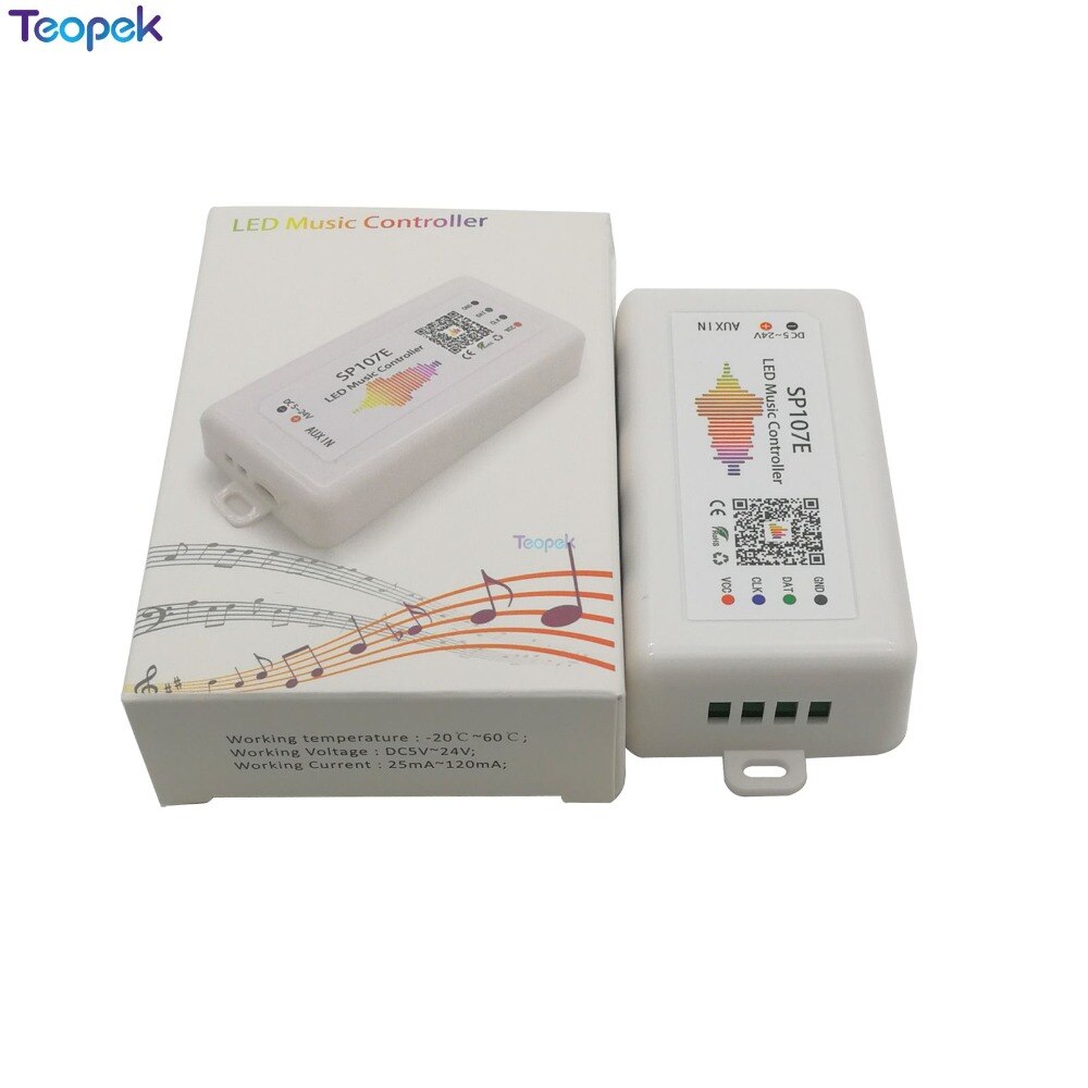 SP107E Spi Led Muziek Controller Bluetooth Voor WS2812B WS2811 SK6812 UCS1903 LPD6803 WS2801 Led Pixel Strip Licht DC5-24V