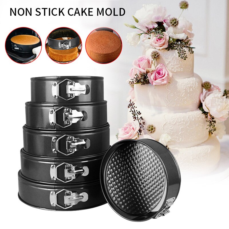 Cake Pan Carbon Steel Non-stick Spring Form Baking Pan Removable Bottom Cake Pan Bakeware Cake Baking Moulds Kitchen Accessories