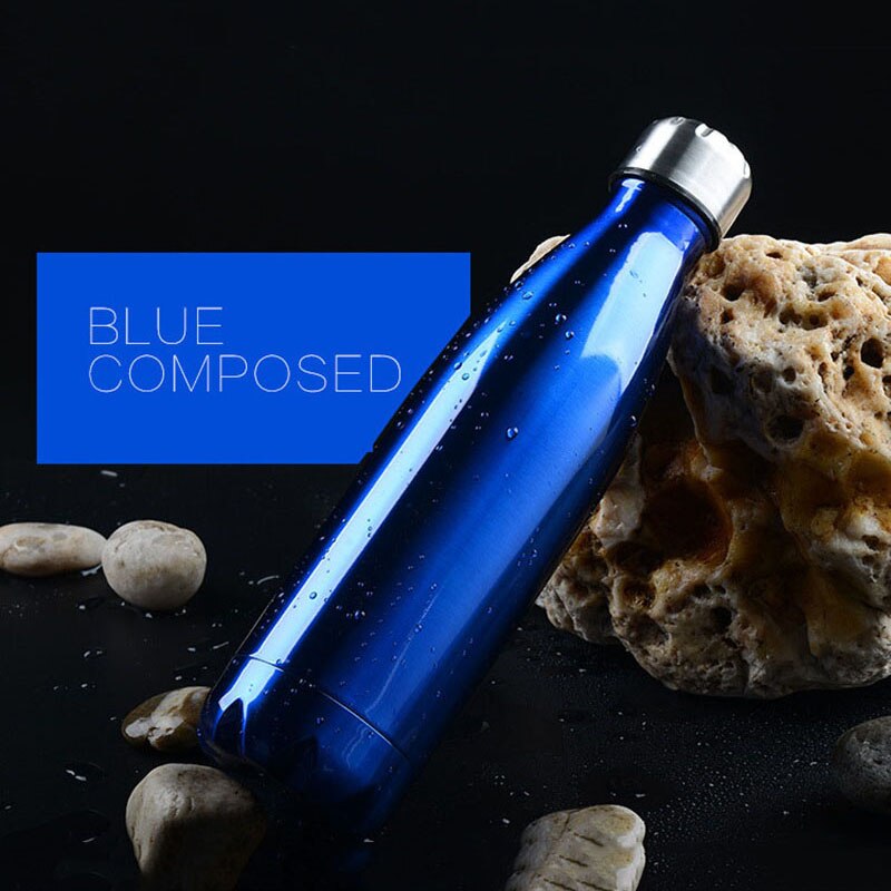 350/500/750/1000ml Double Wall Stainless Steel Thermos Sport Insulated Tumbler Vacuum Flask Cola Water Beer Chilly Bottle: 1000ml / Blue