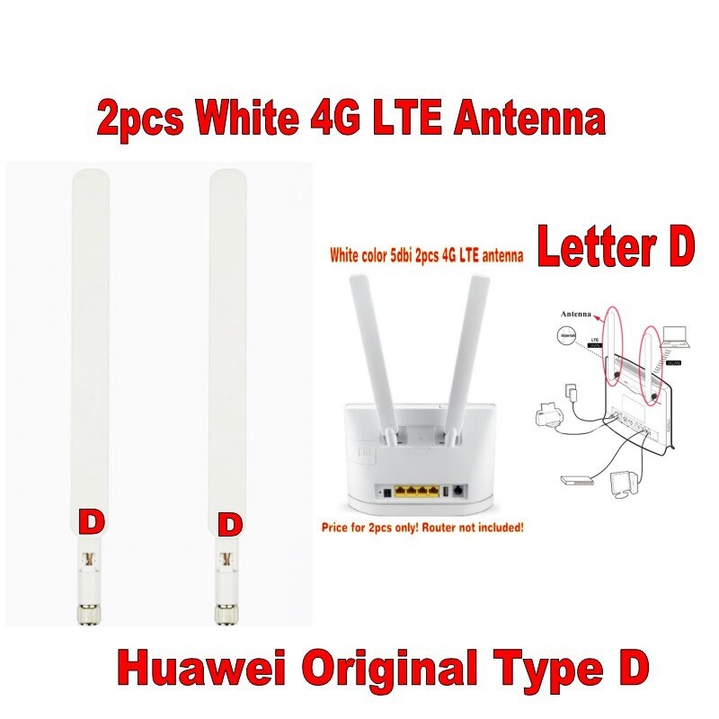 Äkta vit huawei  b525 extern antenn original typ d (router/modem ingår ej)