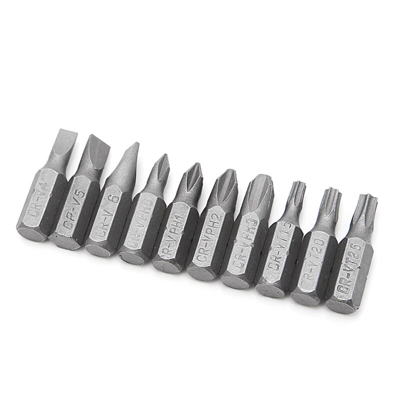 10 in 1 Socket Screwdriver L-shaped Angle Head Twin Wrench Driver Torx Flat Bit Screwdriver Set Parafusadeira