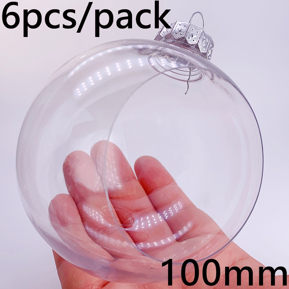 6 Stuks X Diy Shatterproof Transparant Huis Kerstversiering Kerstbal Ornament 115*60Mm Plastic Diamant