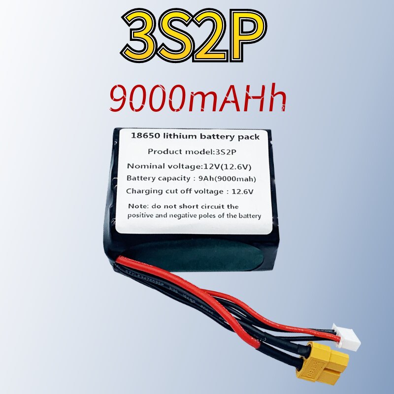 2021New 12V Battery12.6V 9000mAh 3S2P Li-ion Utilisation Unicellulaire NCR18650GA Combinaison Appropriée pour Parrot Disco et Divers Drones