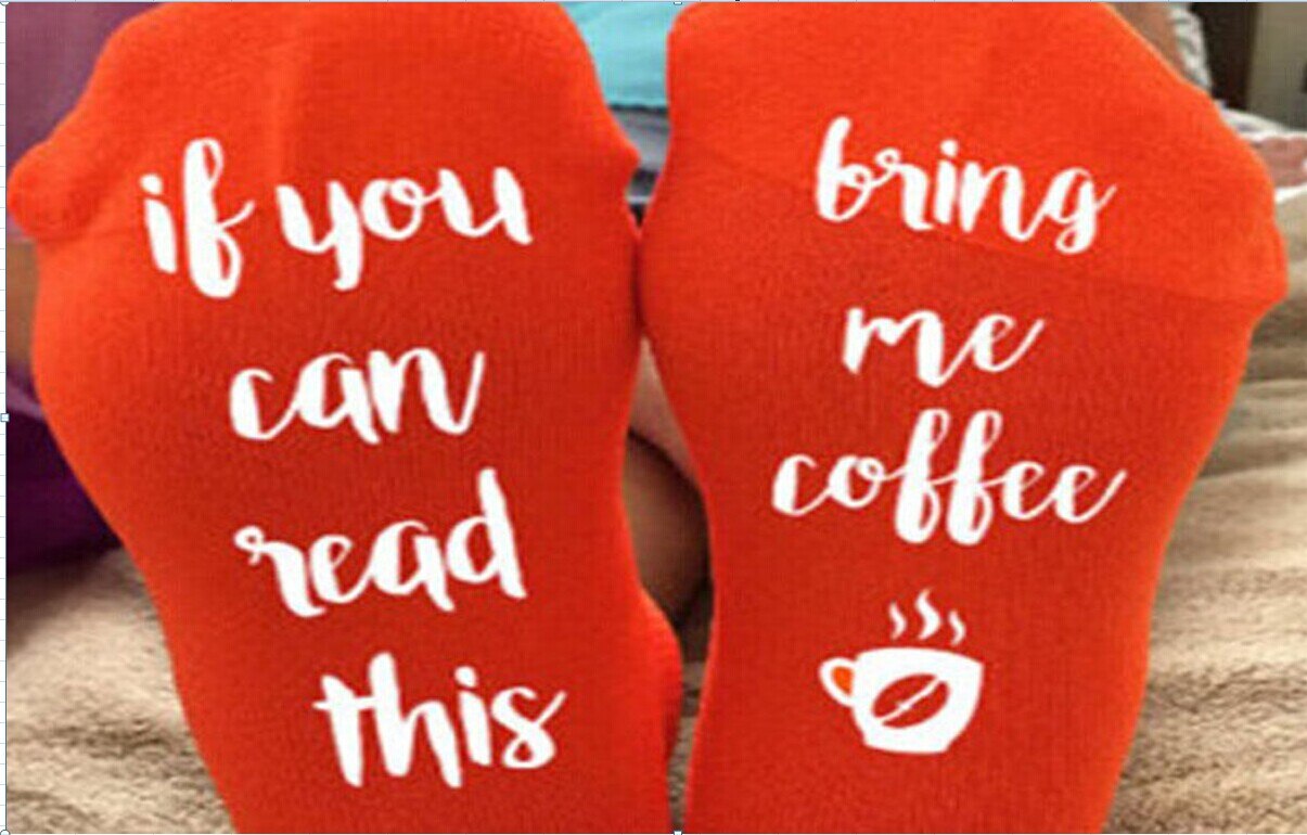 Funny If You can read this Bring Me Beer Coffee Women Men Cotton Ankle Socks: Red