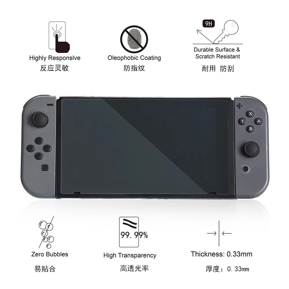 For Nintendo Switch Game Glass Screen Saver Tempered Glass Screen Protector Ultra High Definition Screen Cover