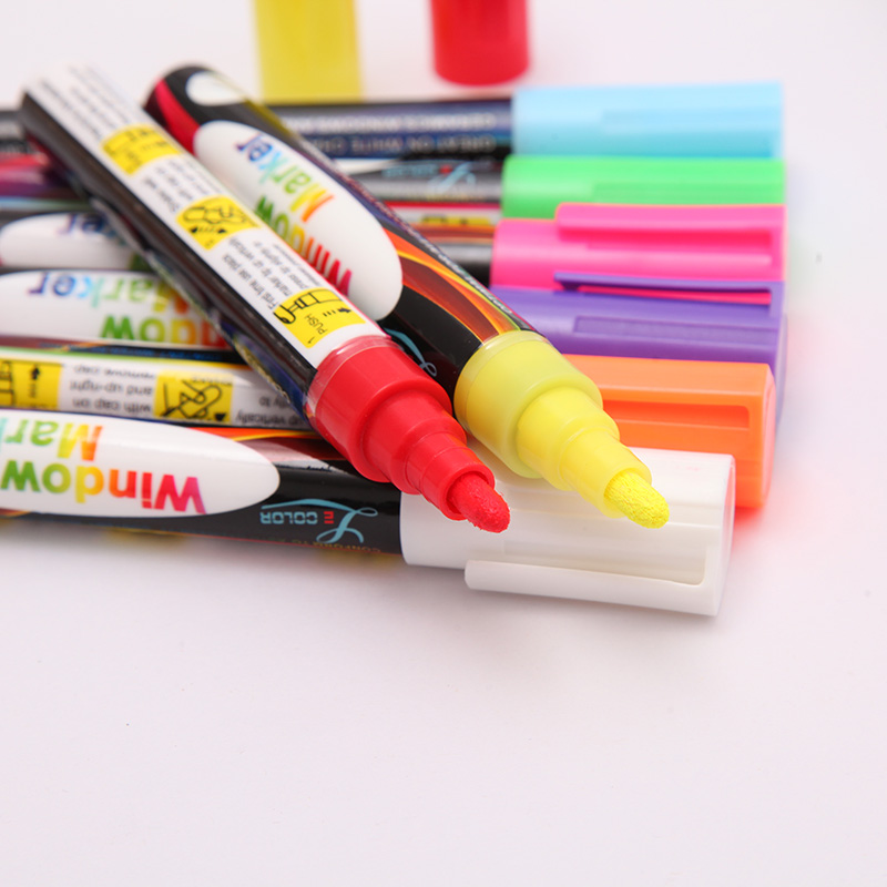 10 farve 6mm flydende kridtpenne ledet bord highlighter markører til tavlen pen sletbare chancery whiteboard markører