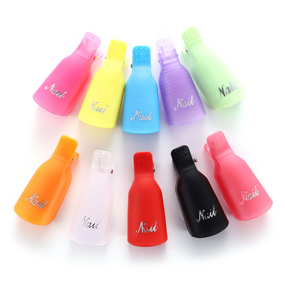10 Stks/zak Nagellak Remover Set Plastic Hand Nail Soak Off Uv Gel Clip Cap Benodigdheden Voor Professionals Gereedschap manicure