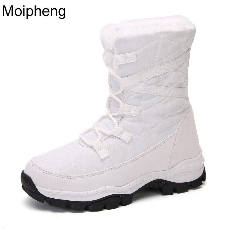 Moipheng femmes bottes chaussures d'hiver bottes de neige chaudes dames mi-mollet grande taille plate-forme chaude bottes femme Botas Mujer chaussons blancs