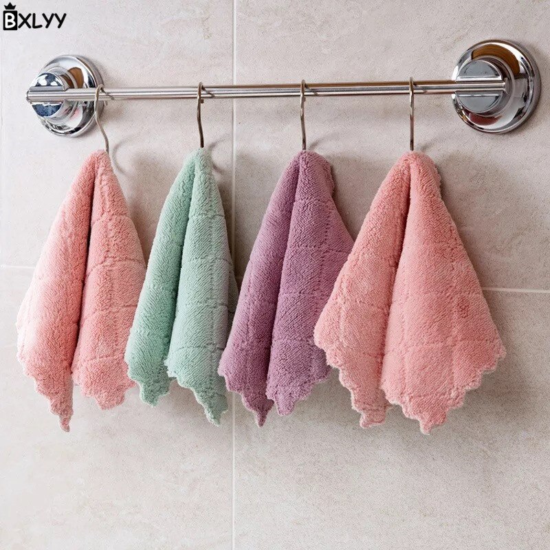 BXLYY 27x16cm multifunctionele Coral Fluwelen Poetsdoek Huishoudelijke Schoonmaakdoekje Keuken Accessoires Keuken Helper Bakken schotel. T