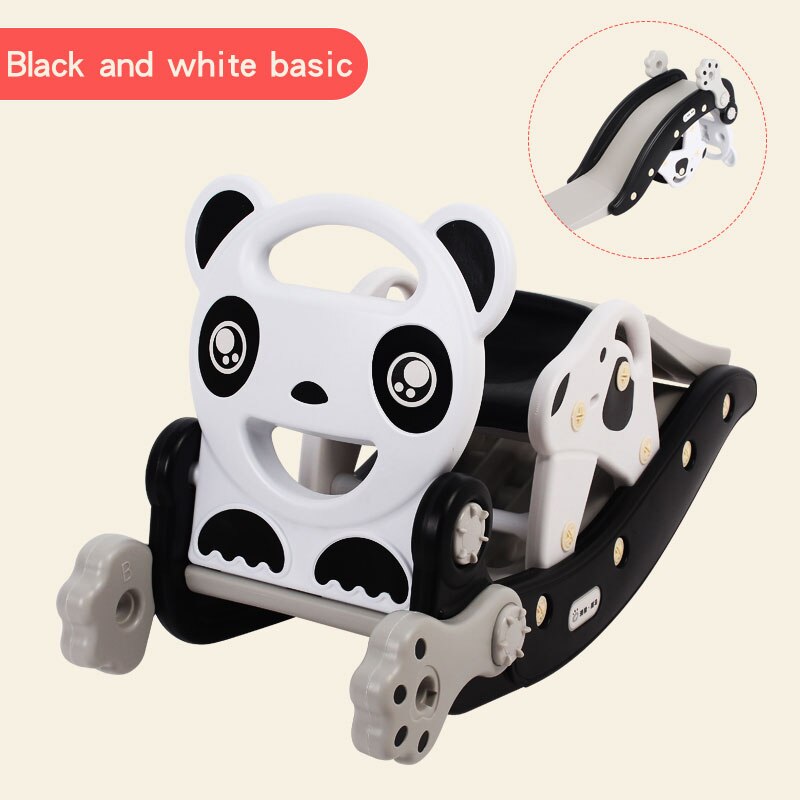Ruizhi-cheval à bascule 2 en 1 Panda pour enfants, multifonction, avec chaise à bascule à musique, jouets animaux, RZ1204: white basic