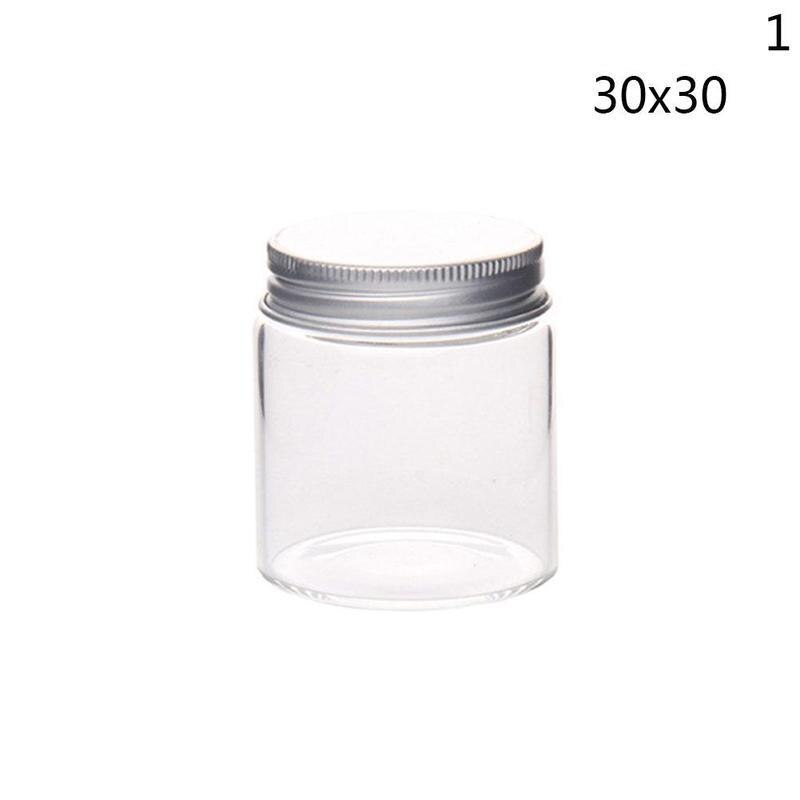 5pcs/Lot Handmade Party Decoration Bottles Mini Glass Bottles Vials Aluminum Cap Tiny Clear Glass Pill Bottle MNP2910: 30mmx30mm