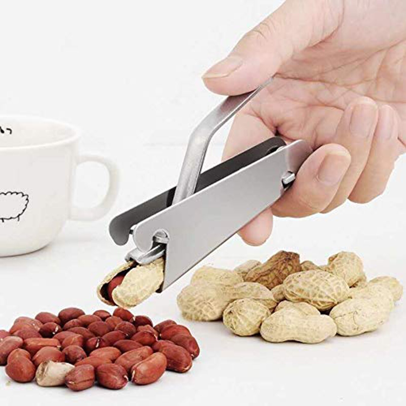 Stainless Steel Melon Seeds Opener Clamp Peeler Walnut Pine Peanut Sheller Folder Kitchen Nut Cracker Tool Accessories