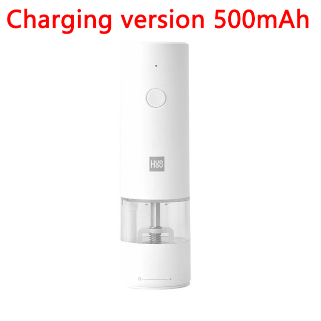 Huohou Electric Automatic Mill Pepper and Salt Grinder LED Light 5 Modes Peper Spice Grain Porcelain Grinding Core Mill Kitchen: Dark Khaki