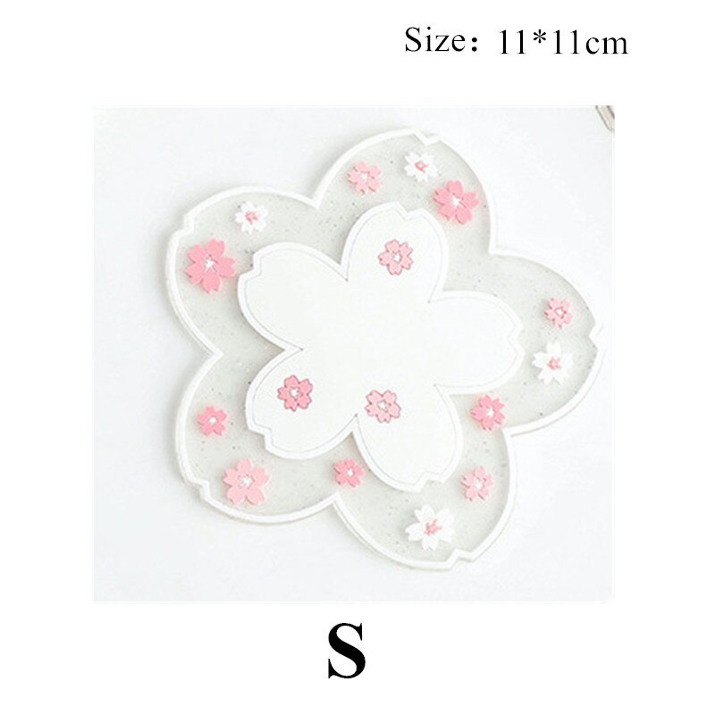 Cherry Blossom Isolatie Tafel Mat Familie Kantoor Anti-Skid Thee Cup Melk Mok Koffie Cup Bureau Pad: White S