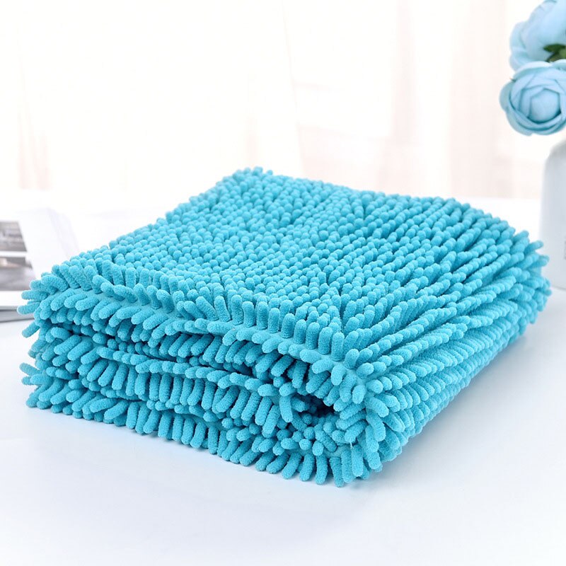 Pet Towel -Dog Towels Ultra Absorbent Quick Dry Pet Bath Towels,Microfiber Chenille, for Small, Medium, Large Dogs and Cats: Lake Blue / 35X80cm
