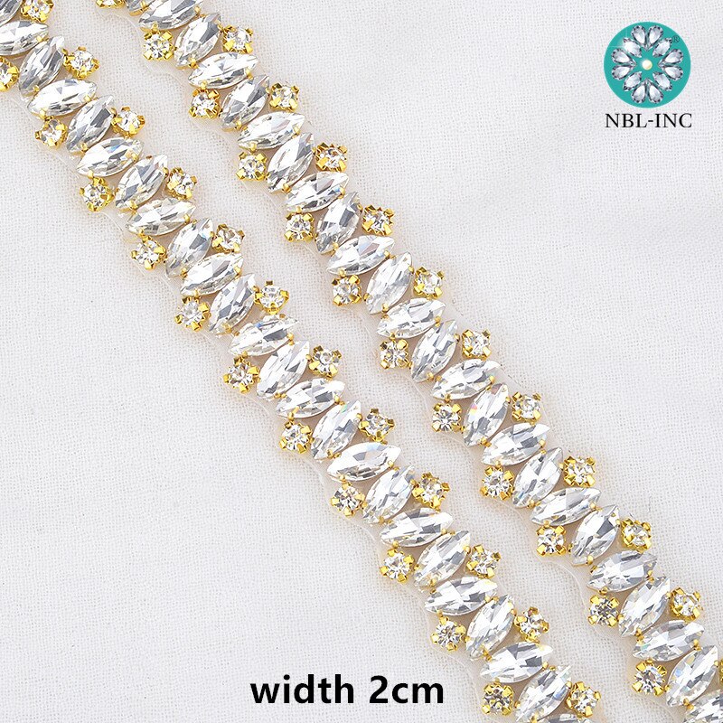 (1 yarda) cinturón de novia plateado, adorno de boda dorado con cristales, accesorios de vestido de novia, faja para vestido de boda WDD0696