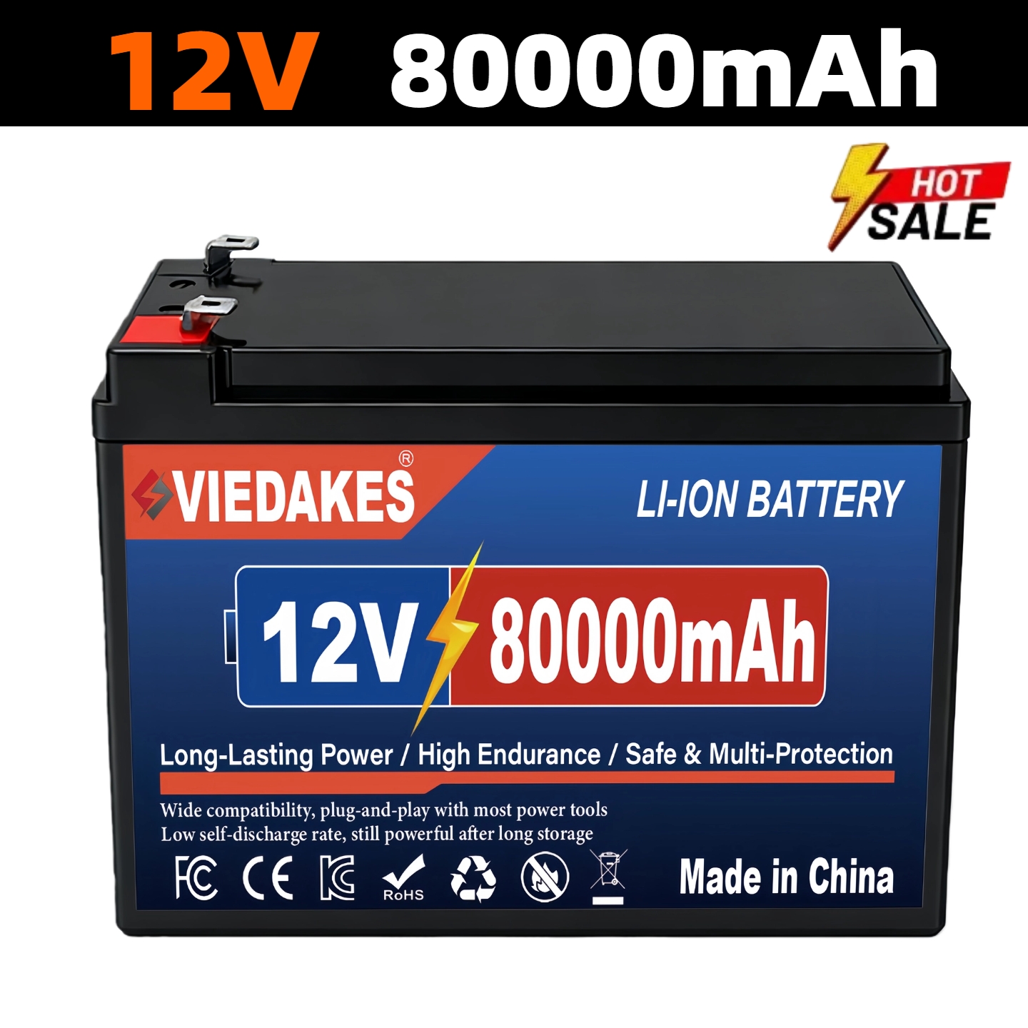 12V 200Ah LiFePO4 lithium Battery, Deep 4000+Cycle Built-in BMS for camping power supply, boat, spray, e-wheel, fish finder☽: Blue