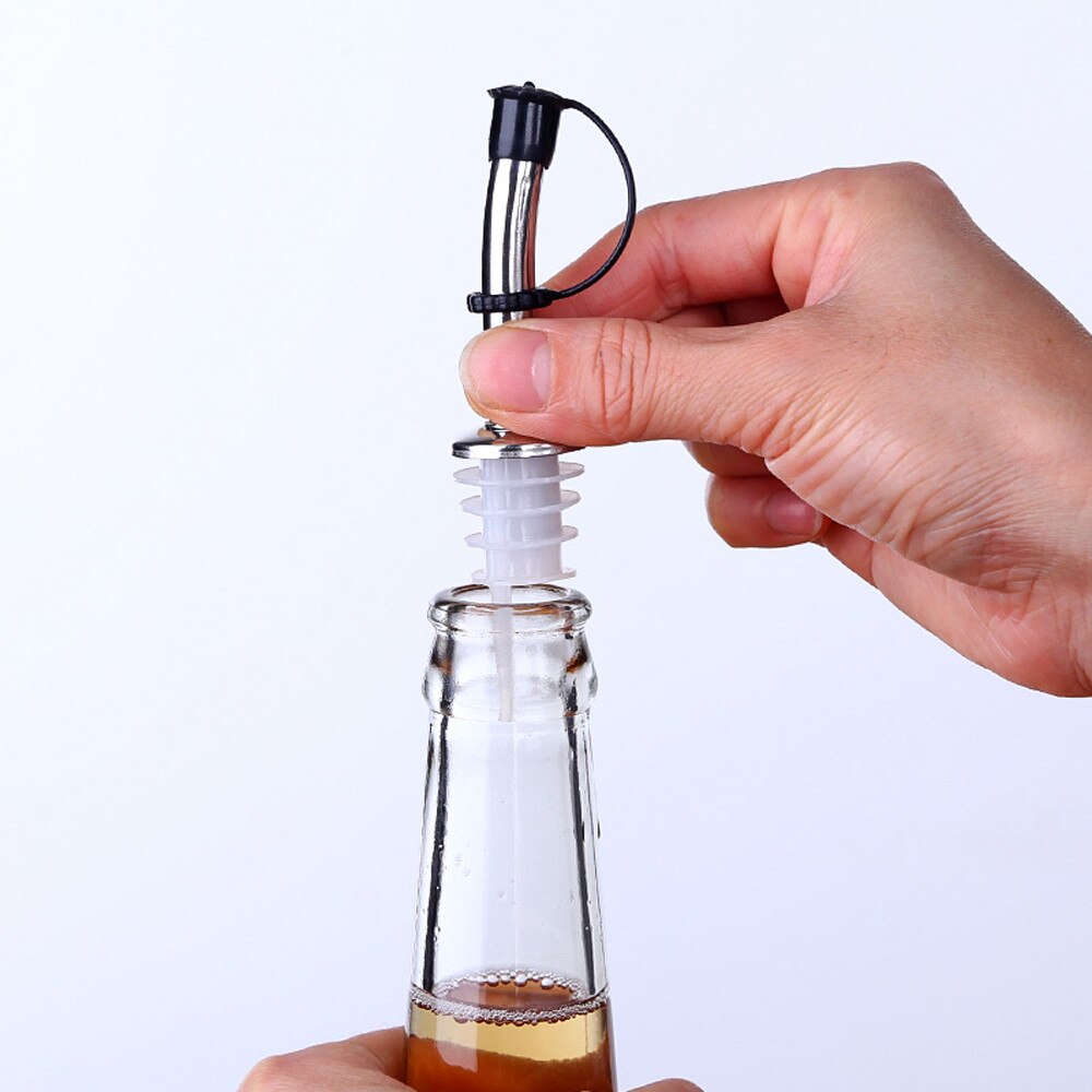 1PC Dispenser Pour Oil Sprayer Liquor Spirit Pourer Flow Wine Bottle Pour Spout Stopper Stainless Steel Cap For Bottle Dispenser: Default Title