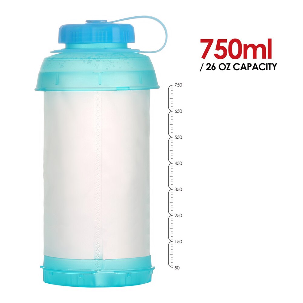 Opvouwbare Water Fles 750Ml Herbruikbare Opvouwbare Lichtgewicht Compact Voor Fietsen Backpacken Vissen Klimmen Drinkfles