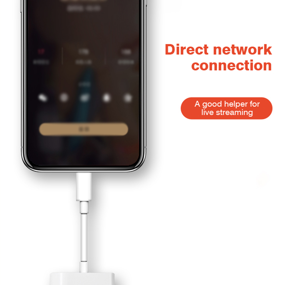 Byscoon Lightning zu RJ45 Ethernet OTG Adapter LAN Kabelgebundenes Netzwerkkabel/Hub mit Ladeanschluss für iPhone 14 13 12 11 Pro Max