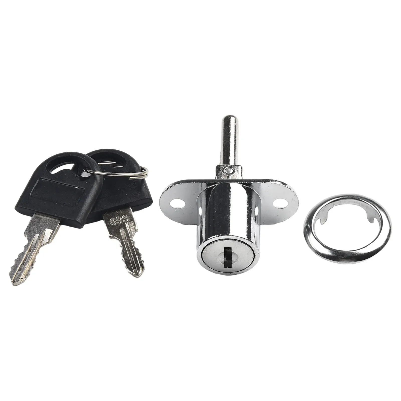 16/19mm Cabinet Lock Cam Cylinder Triple Lock With 2 Keys Desk Cabinet Drawer Front Lock Zinc Alloy Safety Lock Hardware: Greyish Brown