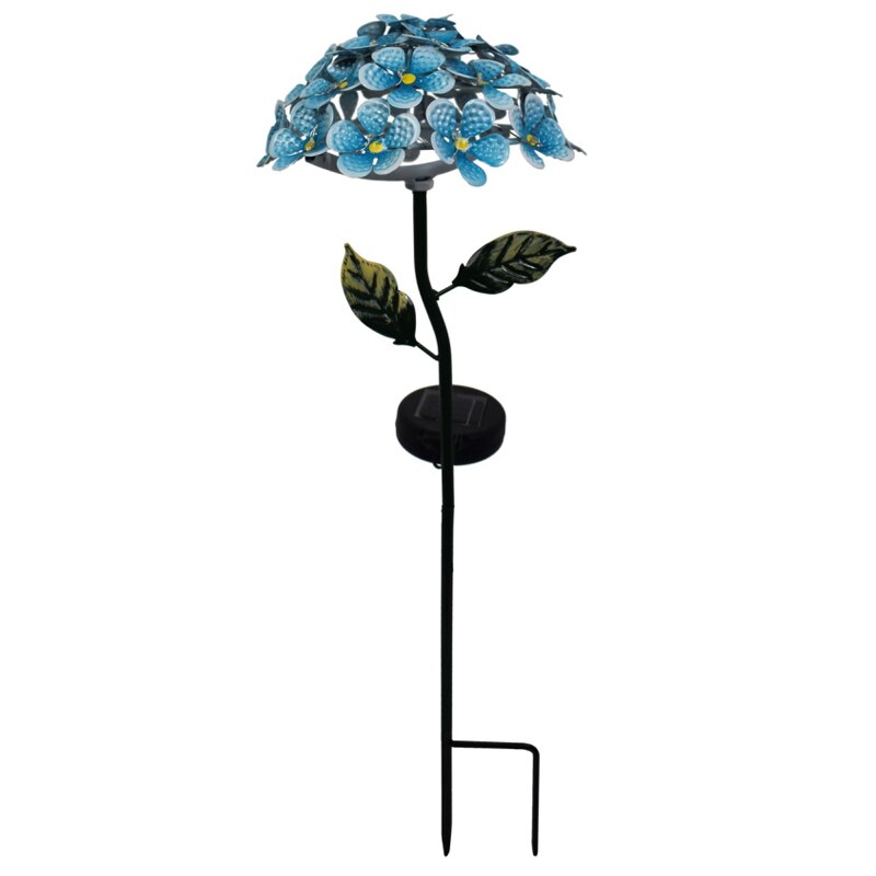 LED Solar Garden Light Artificial Hydrangea Simulation Flower Light Outdoor Lawn Landscape Stakes Lamps For Courtyard Decor: Blue