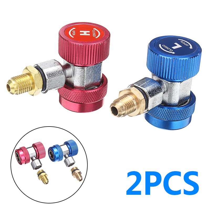1pair Car Auto AC Hi/Lo Side R1234yf Quick Couplers Adapters Conversion Kit With Manual Couplers Tool