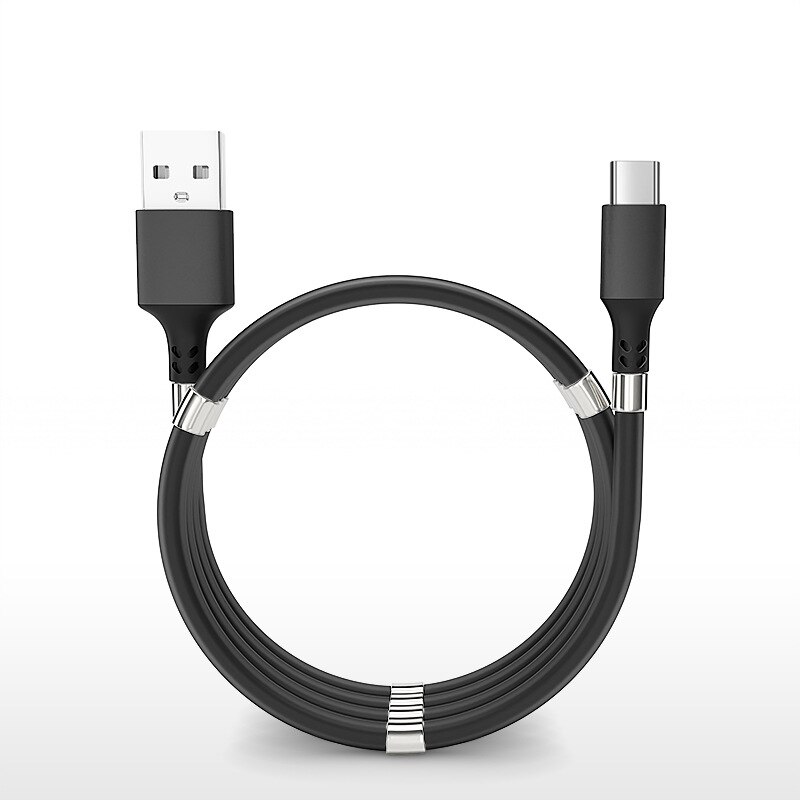 Magic Rope Magnetic Absorption Charging Data Cable For iPhone Samsung HUAWEI: for iPhone (black) / 1.8m