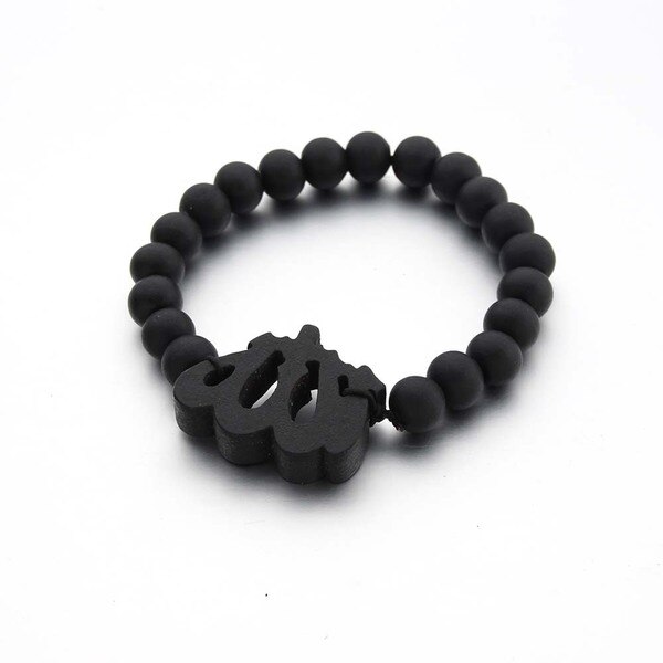 Retro træ brun kort kors vedhæng træ perler halskæder til mænd kvinde rosenkrans træ perle betaler religiøse smykker: Armbånd -3