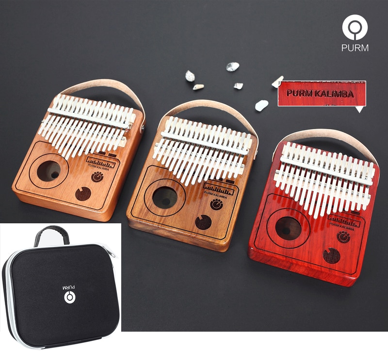PURM Kalimba-Instrumento de pulgar de 17 teclas, instrumento de pulgar de Piano con manual de canciones, martillo de sintonización, caja EVAProtection