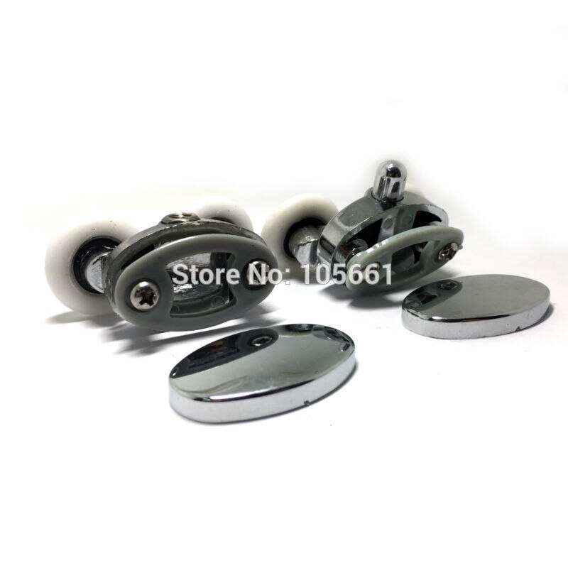 Set of 4 Oval Metal alloy double wheel Shower door rollers 23mm