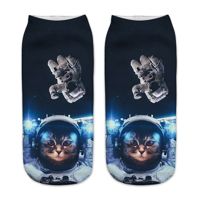 Calcetines hasta el tobillo con estampado de gato en 3d para niños y adolescentes, 1 par, calcetines hasta la rodilla con amortiguadores para niñas, calcetines para niños