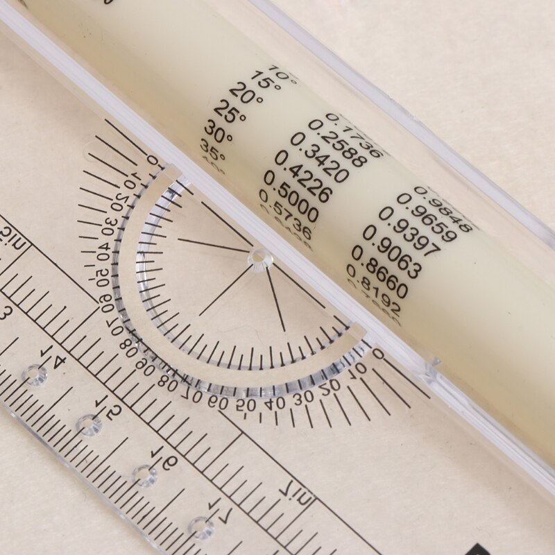 Rolling Parallel Ruler Foot Inch Metric Angle Rule Balancing Scale Multi-Purpose