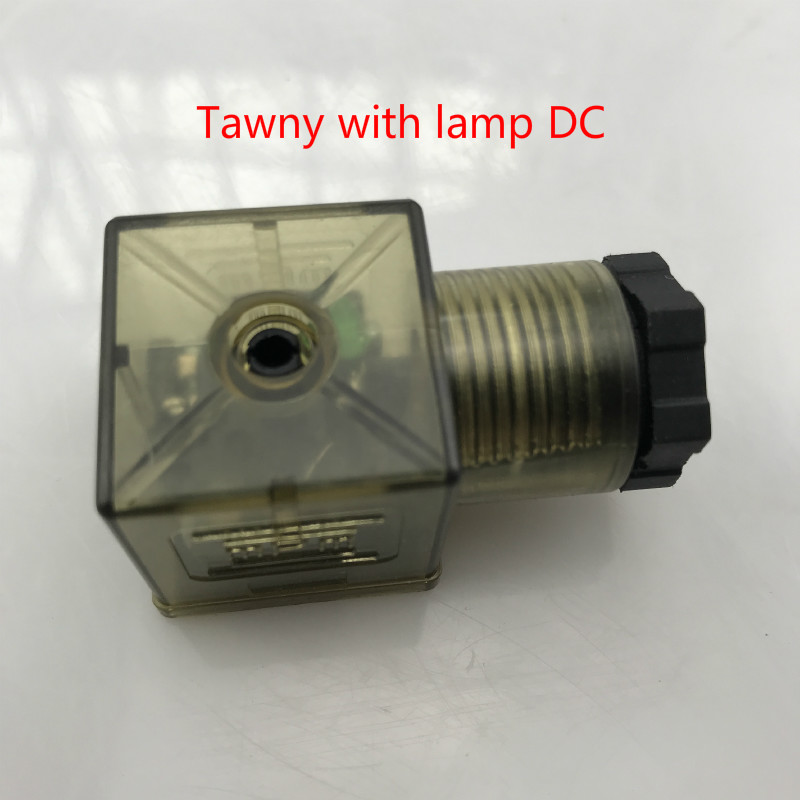 5 stk/parti hydraulisk magnetventilplugg elektromagnet koblingsboks linje-kontaktplugg til ventil magnetspoler kontakt: Gul