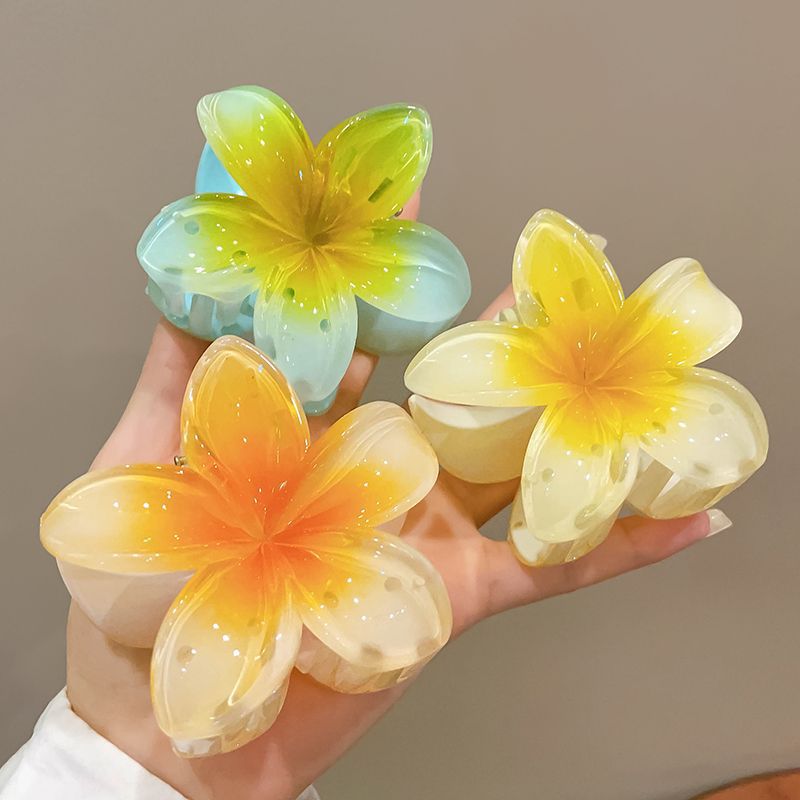 Vacation Egg Flower Hair Clips Hawaii Beach Claws Bohemian Hairpin for Girls
