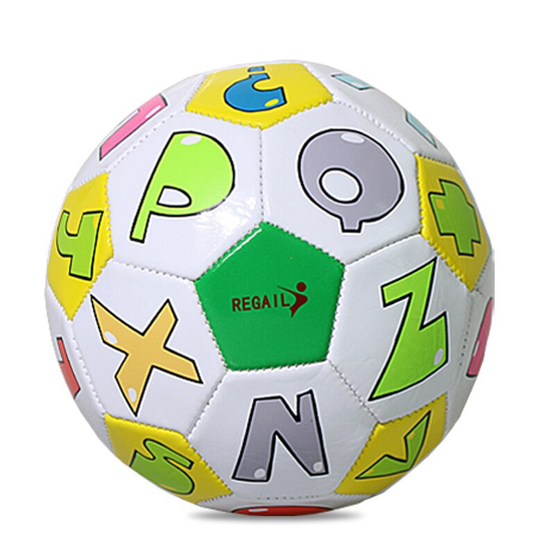 Size 2 Kids Football Soccer Ball Inflatable Training Balls for Children Outdoor Play Kid Sport Match Watermelon Pattern: letter