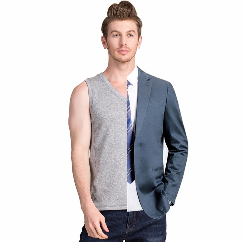 100% Silk Suede Autumn Winter Brushed Warm Men Vest Thickening Male 92% Cotton 8% Spandex Plus Velvet Slim man Base Vest