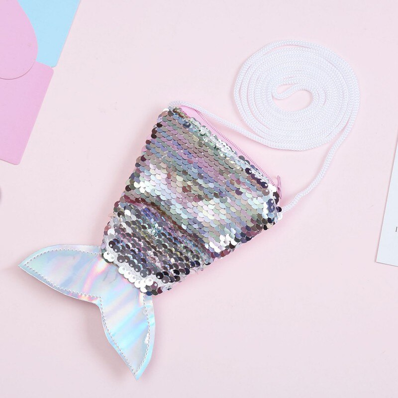 bebé niñas PU lentejuelas cola de pez forma Bolsa 6 colores alta clasificación conveniente bandolera: G